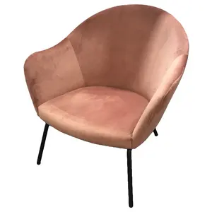 การออกแบบที่ทันสมัยสะดวกสบายสีชมพูกำมะหยี่เลานจ์เก้าอี้โซฟาพักผ่อนสำหรับห้องนั่งเล่น