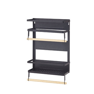 Organizzatore Magnetico per Frigorifero Personalizzato Portaspezie con Portarotolo e Ganci Mensola Magnetica a 4 Ripiani per Cucina - Product Image 2