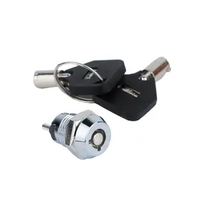 Hot Selling 14.5mm Stainless Steel Power lock Rotary normal open Key switch with 2 pin High Voltage Resistance Terminals