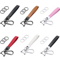 Porte-clés artisanal en cuir tressé, avec anneau en alliage de zinc imprimé UV, porte-monnaie tendance de forme irrégulière pour hommes d'affaires