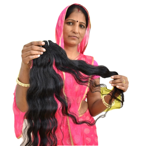 Vente en gros 100% Double Trame Naturel Doux Ondulé Temple Indien Extensions de Cheveux Humains Body Wave Remy Cheveux par Fabricant - Product Image 1