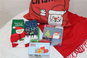 Holiday Gift Custom Packing Novelty 5 Pairs in Box Women Men Adult Winter Santa Cotton Knit Crew Xmas Christmas <b>Socks</b> - Product Image 5