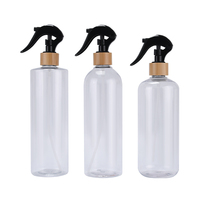 Bouteille Vaporisateur à Gâchette Noir et Blanc 30ml 60ml 100ml 250ml 300ml 500ml, Bouteille à Paille avec Pompe Vaporisateur à Gâchette en Bambou