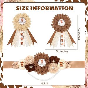 Kit de sash pour baby shower et maternité motif Vache <span class=keywords><strong>des</strong></span> Highlands, avec broche corsage, marron, pour future maman et future papa, pour fête de révélation du sexe - Product Image 4