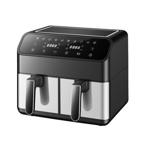 Nuovissima friggitrice ad aria a doppio cestino cassetto visivo senza fumo antiaderente a vista friggitrici elettriche a finestra con doppio due <span class=keywords><strong>Zoom</strong></span> - Product Image 4