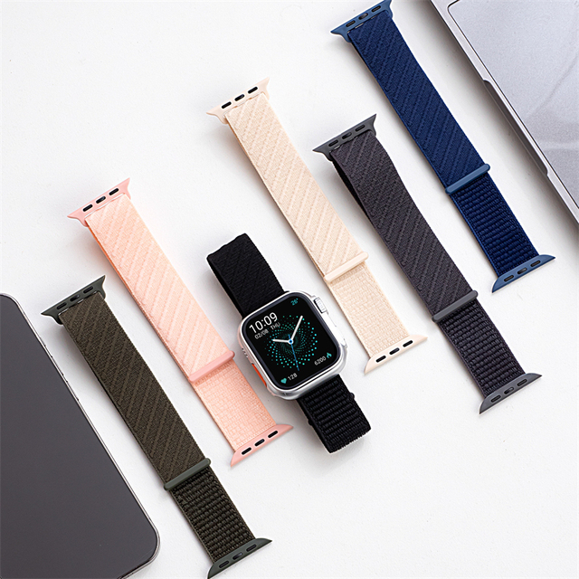 Nylon Braided Loop Strap for Apple Watch Ultra 2 10 9 8 7 49mm 46mm 45mm 41mm Band Wristband Sports Bracelet Correa