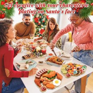 Plateau décoratif en bambou Yu Feifan Père Noël, 1er étage, pour servir gâteaux et desserts, idéal pour la maison et les restaurants - Product Image 4