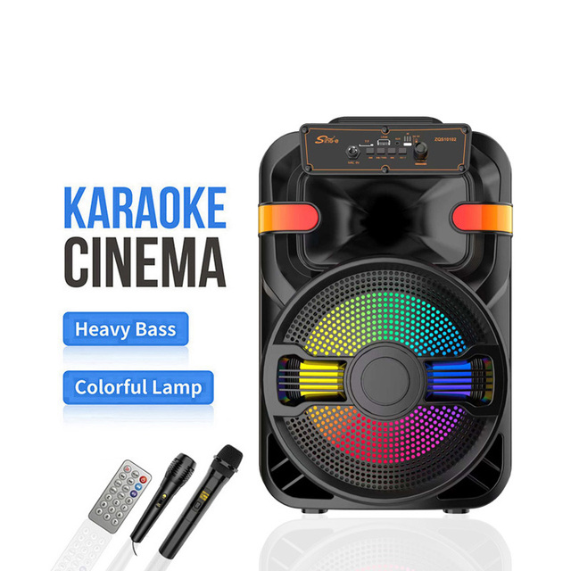 ZQS10102 10 Inch Box BT Speaker Portable Bluetooth Speaker Outdoor Party Speaker With Led Light