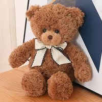 Songshan Jouets Personnalisé Saint Valentin Cadeau Animal En Peluche En Peluche Sublimation logo Ours Chemise Poupée Mignon Ruban Cravate Ours En Peluche Jouet