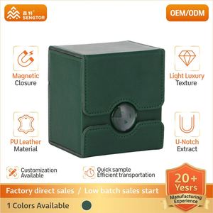 Boîte de rangement pour cartes à collectionner en cuir PU anti-rayures FX Premium, avec couvercle transparent protecteur - Product Image 2
