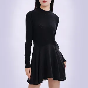 Knitted Dress Warm Throwon Season Sweaters Rew Neck For Daily Life Women Simple Neutral Colours