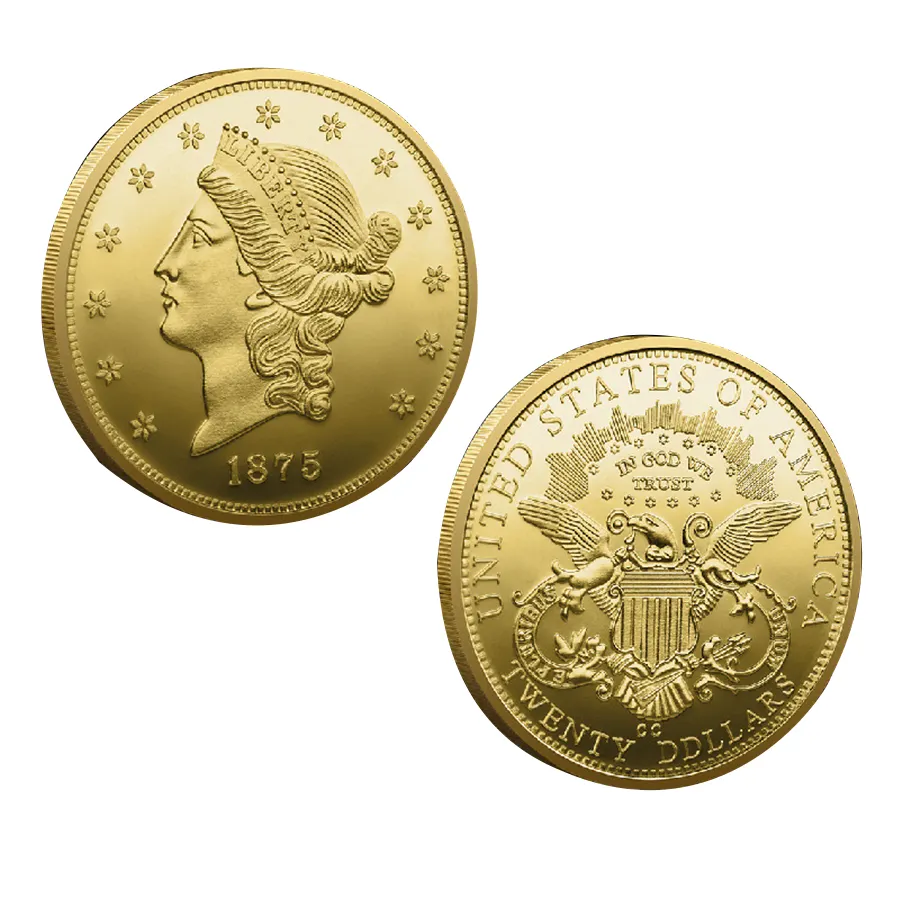 Moedas de ouro colecionáveis por atacado, moedas de ouro personalizadas de metal não magnético comemorativas 24k