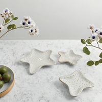 Plat en céramique en forme d'étoile pour dessert salade snack pain et petit déjeuner chargeur carré vaisselle pour mariages et fêtes