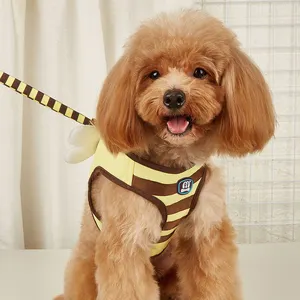 MIDEPET – ensemble de harnais et de laisses pour chiens, Design d'abeille de couleur jaune avec ailes et ensemble de harnais pour chiens, nouvel arrivage
