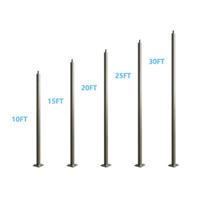 <span class=keywords><strong>Poteau</strong></span> d'éclairage carré en <span class=keywords><strong>acier</strong></span> de 15 pieds homologué ETL, <span class=keywords><strong>galvanisé</strong></span> à chaud (HDG), calibre 11, droit, pour parking, avec goujons d'ancrage - Product Image 5