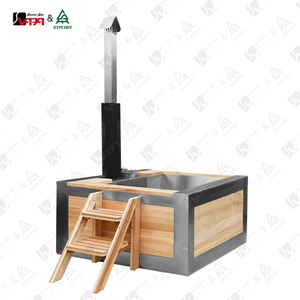 Vapasauna pour 5-6 personnes, bain à remous extérieur moderne chauffé au bois, écologique, autoportant, chauffage rapide en 50 minutes, idéal pour villa, resort, <span class=keywords><strong>camping</strong></span> - Product Image 6