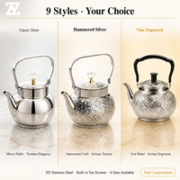 Théières et bouilloires en acier inoxydable Zhenneng avec filtre, bouilloire multifonctionnelle, théière compatible avec les cuisinières à gaz et les micro-ondes pour le thé quotidien