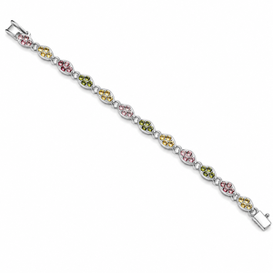 925 Sterling <b>Silver</b> Rhodium Plated Multi Tourmaline <b>Bracelet</b> Handmade Colorful Gemstone Jewelry - Product Image 3