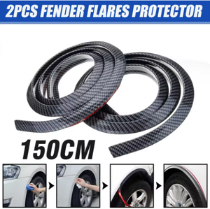 Protector de Rueda de Coche de 1.5 Metros, Estilo Deportivo, PVC Negro/Fibra de Carbono, Antiarañazos, Fácil Instalación, Universal - Product Image 1