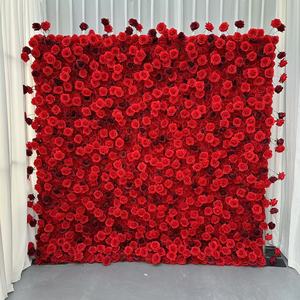 W-FW062 Hot <b>Purple</b> Artificial Flower Wall Stage Arrangement Backdrop Roll up 8ft*8ft Floral <b>Decoration</b> for Wedding <b>Party</b> Events - Product Image 5