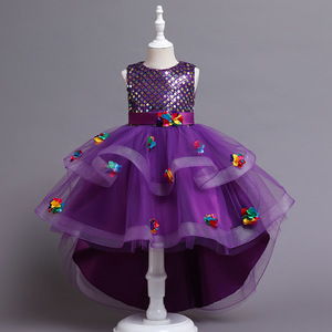 Vestido de princesa para niña, vestido de tul amarillo con cuello redondo, disfraz de fiesta para niñas - Product Image 4