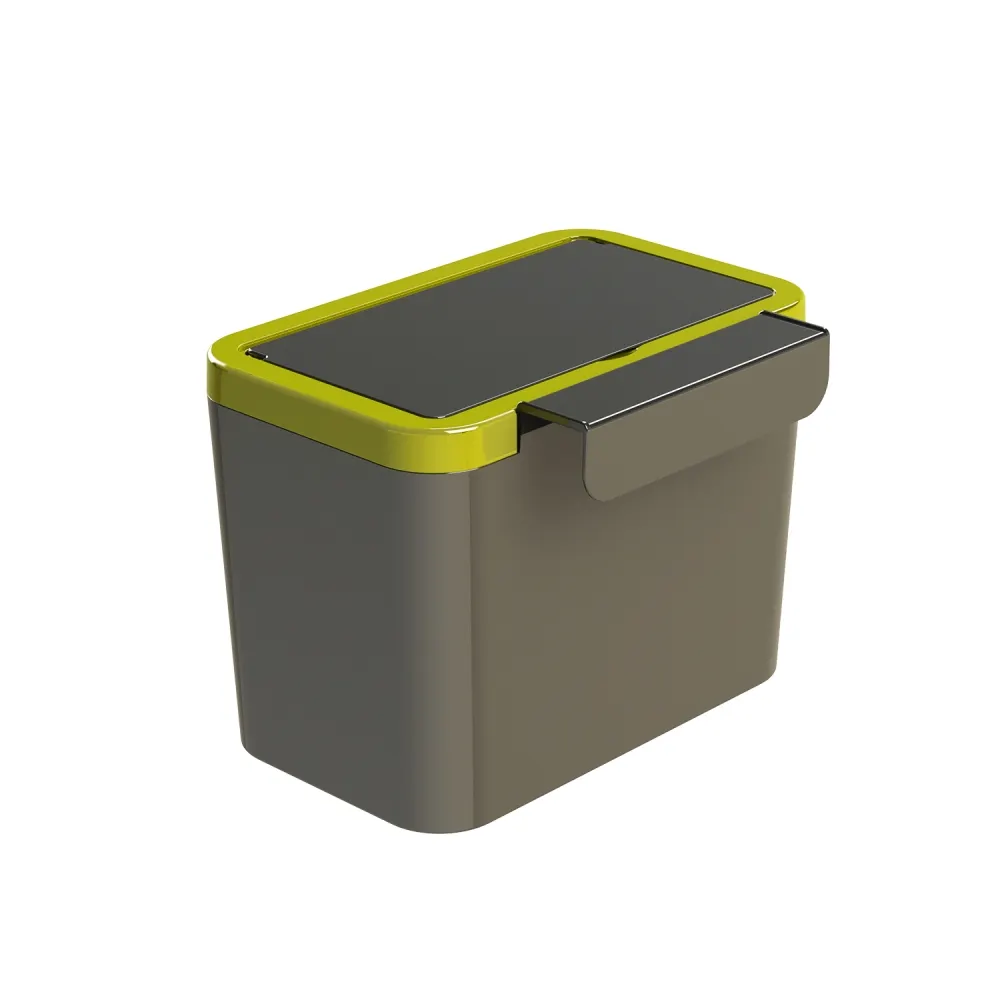 Cubo de basura Rectangular de PP para cocina, Mini papelera de basura para evitar salpicaduras colgante, color gris, moderno, de último diseño