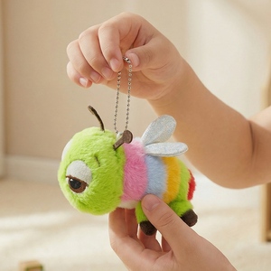 Peluche chenille colorée, couleurs arc-en-ciel vives, insecte en peluche doux, rembourrage en coton PP, abeille mignonne, cadeau d'anniversaire pour enfants - Product Image 1
