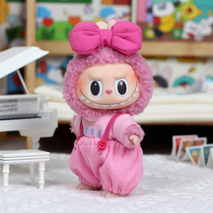 Labubu <b>Doll</b> Clothes Rose Overalls Macaron Style For Generations 1 3 Girls Toy <b>Accessory</b> - Product Image 1