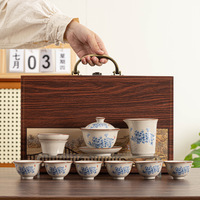 Nouvel ensemble de thé Kung Fu en céramique résistant à la chaleur, style chinois, 10 pièces, avec couvercle flottant, luxe léger, pour la préparation du thé à la maison et les affaires