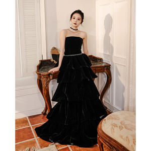 S2072N 2026 ชุดราตรีสีดำแบบไม่มี<span class=keywords><strong>สาย</strong></span>รัดไหล่ สไตล์หรูหรา โดดเด่น สำหรับพิธีบรรลุนิติภาวะ <span class=keywords><strong>ง</strong></span>านเลี้ยงประจำปี สอบศิลปะ  ทร<span class=keywords><strong>ง</strong></span>พอ<span class=keywords><strong>ง</strong></span>ฟู  ขายดีรุ่นใหม่ - Product Image 1