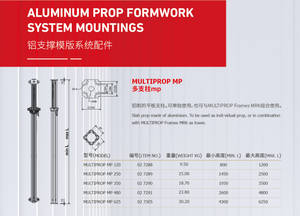 Có thể điều chỉnh xây dựng shoring Alu Prop cho ván khuôn và giàn giáo - Product Image 2