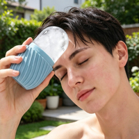 JIAZHAO MY0009 Moule en silicone portable pour rouleau de glace facial, plateau de massage froid, minimisation des pores, soulagement des rougeurs, beauté faciale à domicile