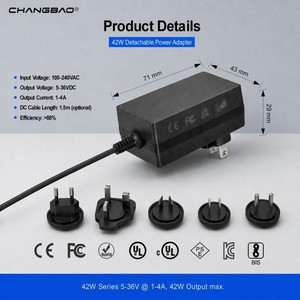 Alimentation électrique interchangeable 24V 1500mA 36W avec prise détachable pour caméra LED, écran LCD 12V 3A, adaptateur d'alimentation AC/DC - Product Image 2
