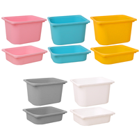 Panier de rangement en plastique PP pour la maison, couvercle multicolores empilable, 45L, boîte de rangement moderne et simple pour jouets divers, maternelle