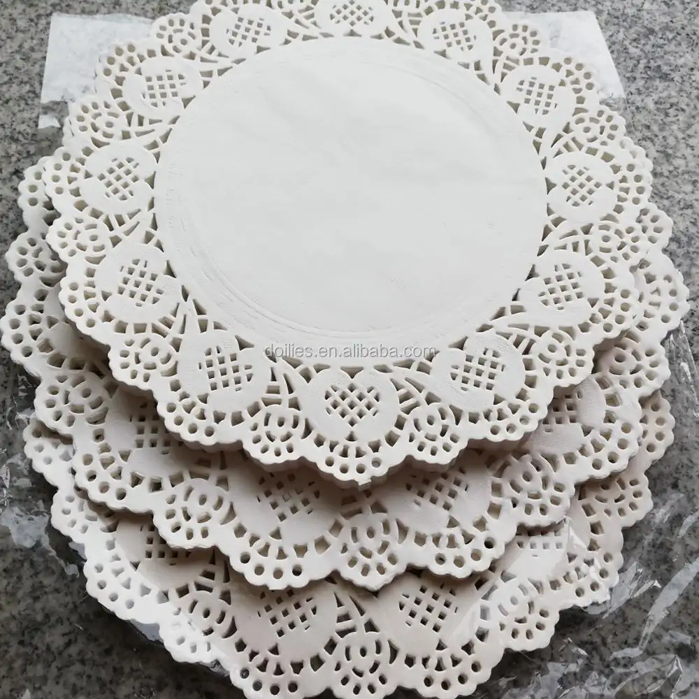 Gold Foil Rose Flower Design Paper Doilies