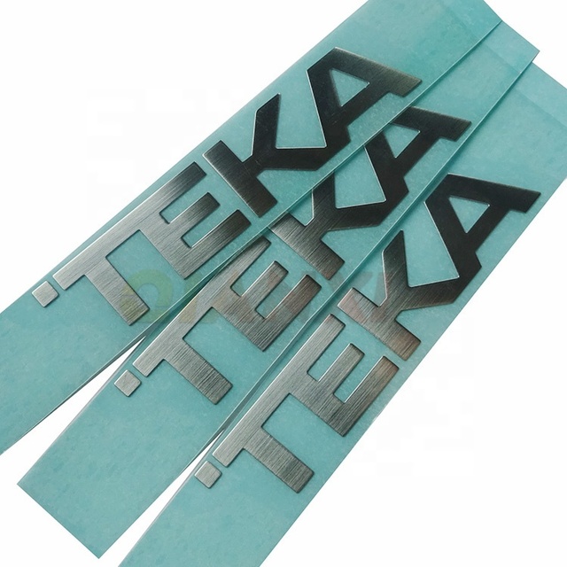 Metal Silver or Gold Company 3d logo Label Brushed Electroplating Nickel Lettering Transfer Sticker