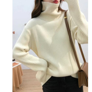 Nuevo suéter de <span class=keywords><strong>cuello</strong></span> <span class=keywords><strong>alto</strong></span> de otoño e invierno para <span class=keywords><strong>mujer</strong></span>, estilo grueso y Perezoso - Product Image 2