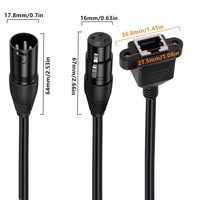 Câble audio XLR3 mâle vers RJ45 femelle avec connecteurs, conducteur en acier plaqué cuivre, modèle YR-L-40-B3 pour la série de contrôleurs DMX-CON