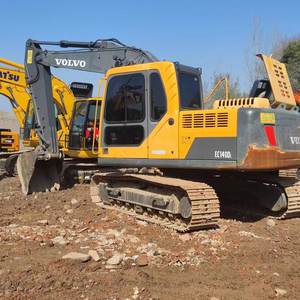 Excavadora de cadenas Volvo EC140 usada, 14 toneladas, cucharón de 0.6m³, marca sueca original, excavadora de construcción mediana, pocas horas de uso, certificación CE - Product Image 3