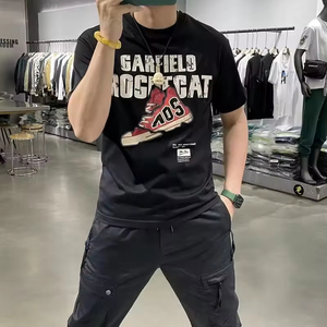 <span class=keywords><strong>เสื้อยืด</strong></span>โอเวอร์ไซส์ผู้ชาย ผ้าฝ้ายถัก 100% หนัก 220 กรัม ทรงบ็อกซี่ สไตล์สตรีทแวร์ ตัดสั้น พิมพ์โลโก้ตามสั่ง คุณภาพสูง - Product Image 2