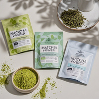Warna dicetak disesuaikan Doypack 100G 150G Moringa bubuk kantong suplemen kemasan berdiri kantong makanan tas