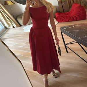 เดรสยาวทรงเมอร์เมดแบบไม่มีแขนสไตล์ฝรั่งเศสสำหรับผู้หญิง เอวสูง กระชับรูปร่าง สวยงาม - Product Image 5