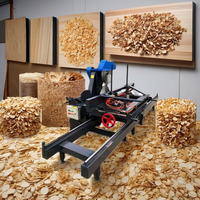 Scierie à moteur diesel portable, machine de découpe de profilés en bois, état neuf, scie à ruban horizontale automatique, lame circulaire, moteur