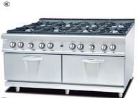 Wiberda Cuisinière électrique professionnelle en acier inoxydable robuste à 6 brûleurs, avec gril, compatible GPL, contrôle de la puissance à deux zones, puissance réglable, pour cuisine commerciale