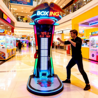 Machine de boxe d'arcade à monnayeur pour parc d'attractions, construction métallique, interface en anglais pour adultes