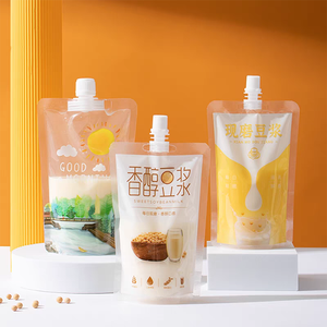 Commercio all'ingrosso 200ml 300ml su misura stampa beccuccio sacchetto di plastica succo di latte acqua bevanda liquida riutilizzabile per uso alimentare sacchetto di imballaggio - Product Image 1