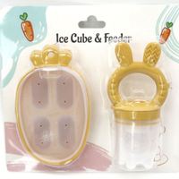 Nouveau design de qualité alimentaire stockage de lait végétal frais bac à glaçons congélateur alimentaire silicone fruits anneau de dentition mangeoire pour bébé sucette