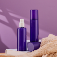 Flacon pulvérisateur sans air en plastique PET violet de 80 ml, calibre 18, écologique, pour soins de la peau, emballage de brume fine