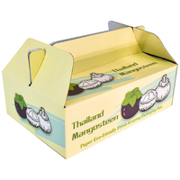 Aangepaste Golfkarton Fruit Verpakking Met Handvat Gerecycled Avocado Fruit Verpakking Kartonnen Mailer Fruit Lade Papier Doos