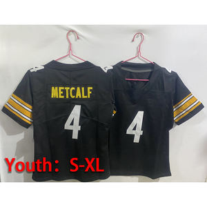 Großhandel hochwertige Stickerei genäht American Football Uniform 90 T.J. Watt 4 DK Metcalf Pittsburgh Jugend fußball trikot - Product Image 5